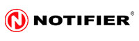 Notifier logo with a red circular "N" symbol to the left of the black, bold word "NOTIFIER" on a white background.