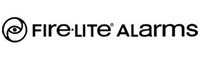 Fire-Lite Alarms logo with stylized eye icon and company name in black text on a white background.